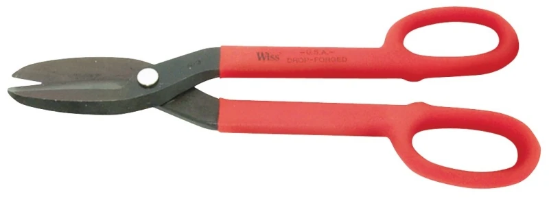 Wiss Straight Tinner Snips, Drop-Forged Steel Blades, 12 In.
