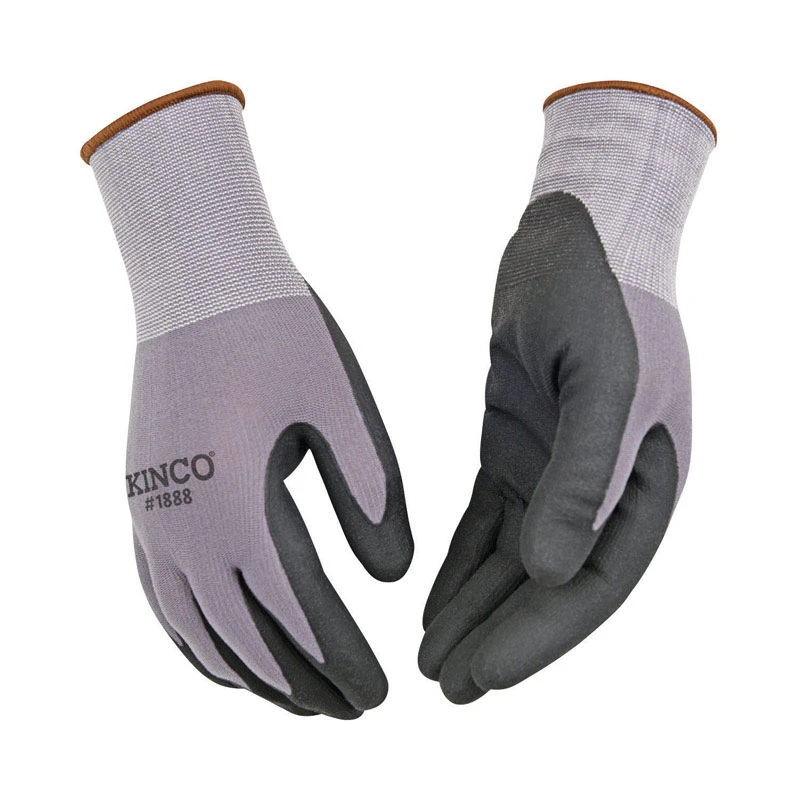 Microfoam Nitrile Palm Glove, Gray Knit Shell, L