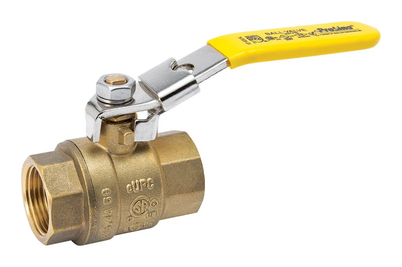 Locking Handle Ball Valve, Brass, 3/4 In.