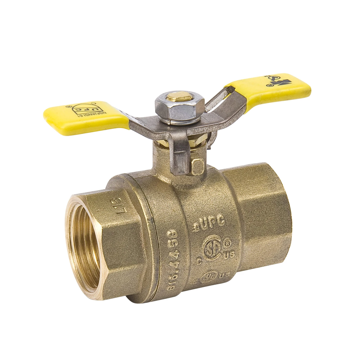 Full-Port Ball Valve, Forged Brass, T-Handle, Female Pipe Thread, 1 In.