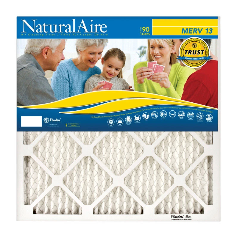 16x25 x 1 In. Pleated Air Filter, MERV 13, Electrostatic Filtration, 90 Days
