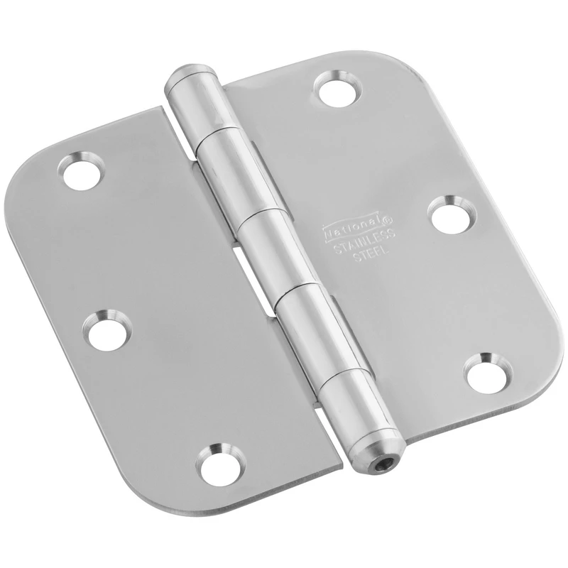 Stainless Steel Hinge, Round Corners, 5/8 x 3-1/2 In.