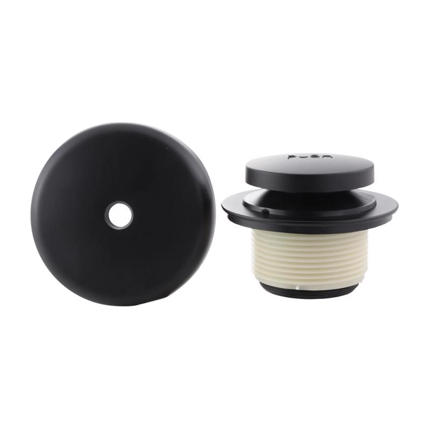 Touch-Toe Tub Drain Trim Kit with Overflow, Matte Black