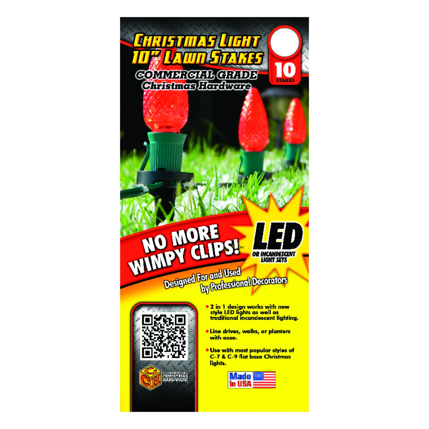 Light Stakes, Easy-Push, 10-In., 25-Ct.