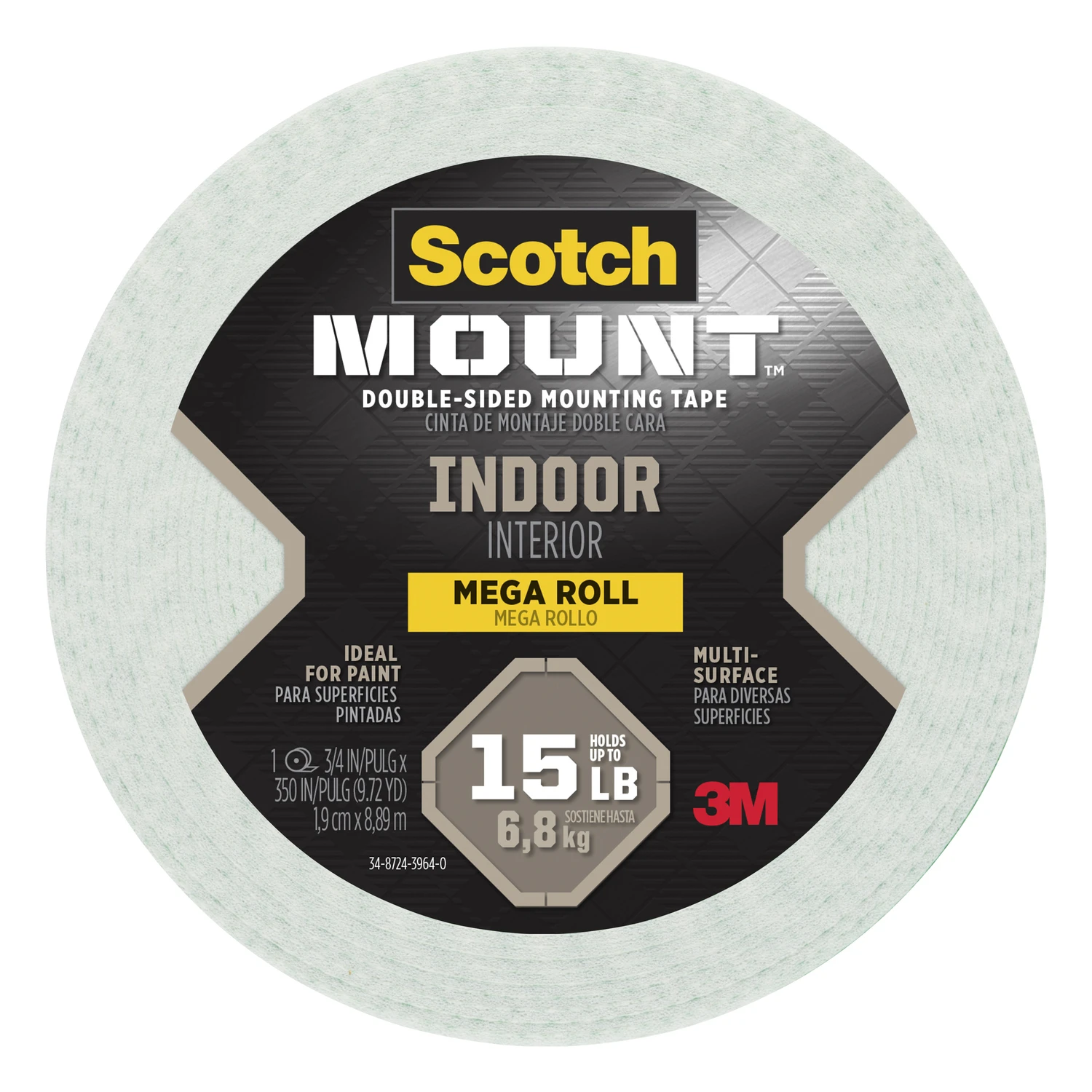 Foam Mounting Tape, 3/4 x 350 In.
