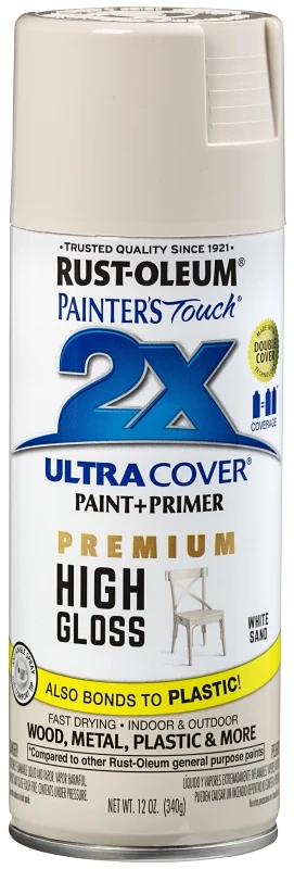 Painter's Touch 2X Spray Paint, High Gloss White Sand, 12-oz.