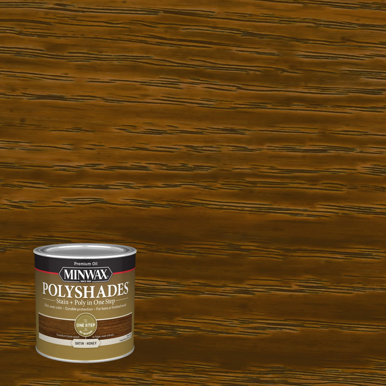 Polyshades Wood Finish + Polyurethane, Honey Satin, 1/2 Pt.