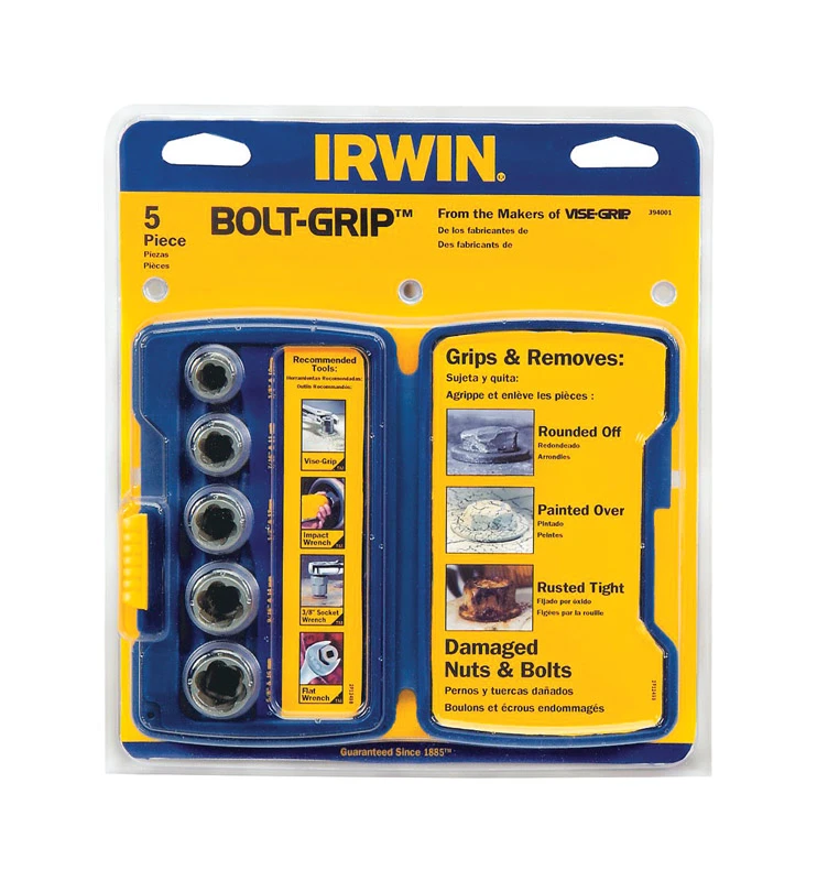 5-Pc. Bolt Grip Bolt Extractor Base Set, High Carbon Steel