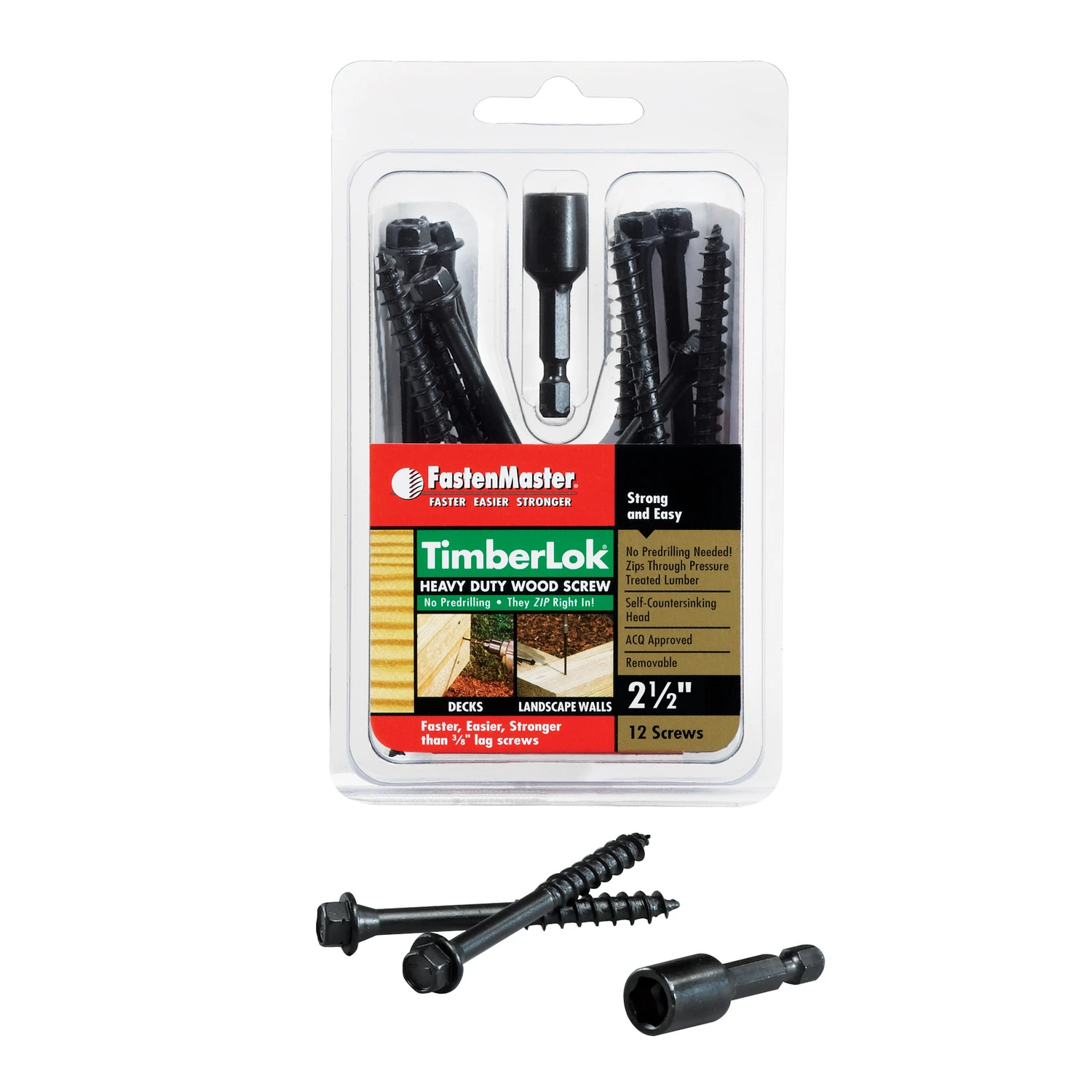 Timberlok Wood Screws, Heavy-Duty, 2-1/2-In, 12-Pk.
