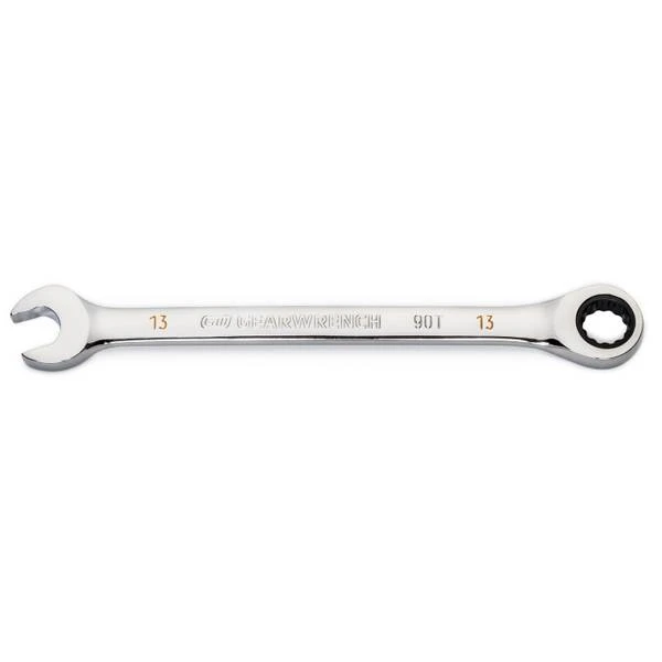 Combination Ratcheting Wrench, 90-Tooth, 12-Point, 13 mm