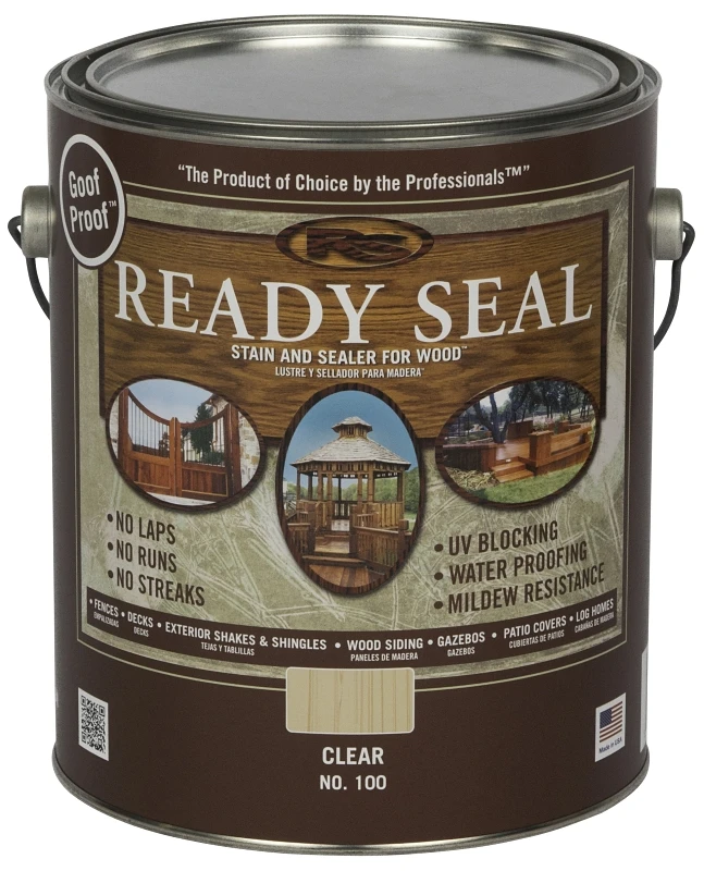 Exterior Wood Stain & Sealer, Flat Clear Finish, 1-Gallon