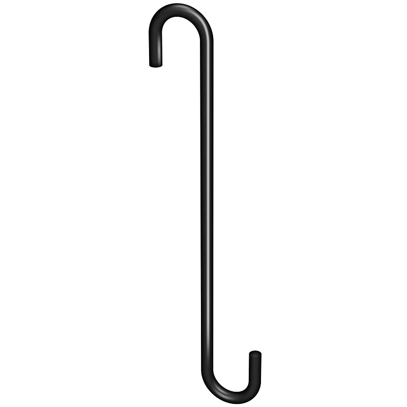 Modern S Hook, Black, 50-Lb. Load, 8 In.