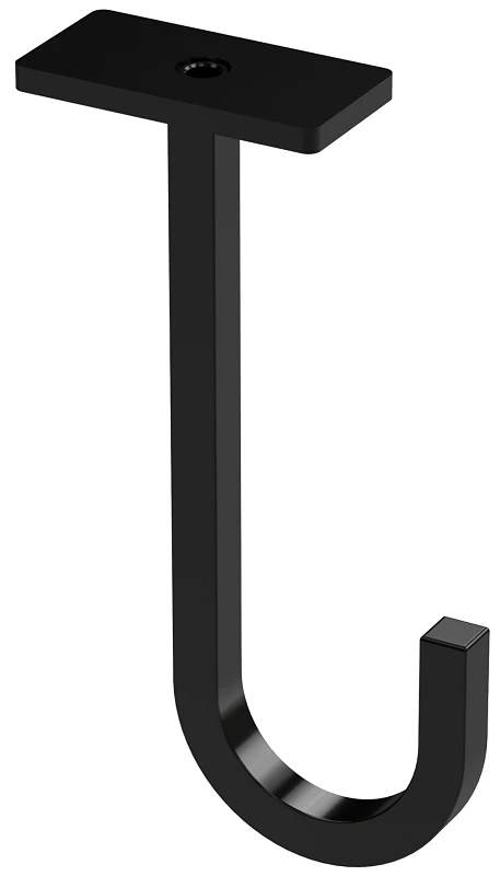 Ceiling Hook, Black, 50-Lb. Load, 5 In.