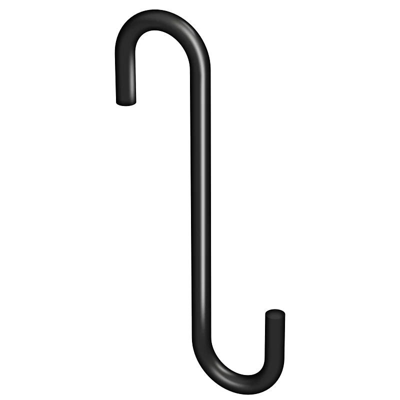 Modern S Hook, Black, 50-Lb. Load, 4-3/4 In.