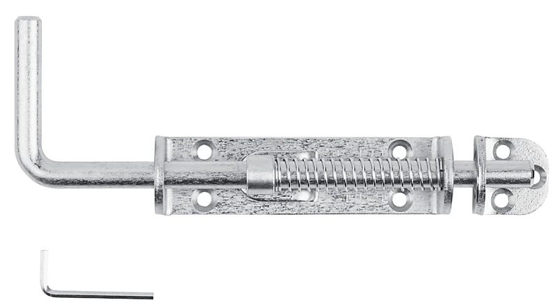 Spring-Loaded Sliding Bolt, Heavy-Duty, Zinc
