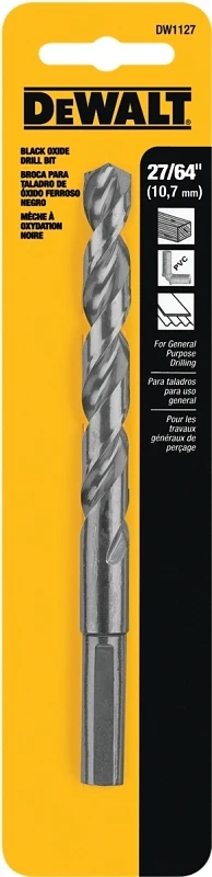 Black Oxide Drill Bit, 27/64 In.