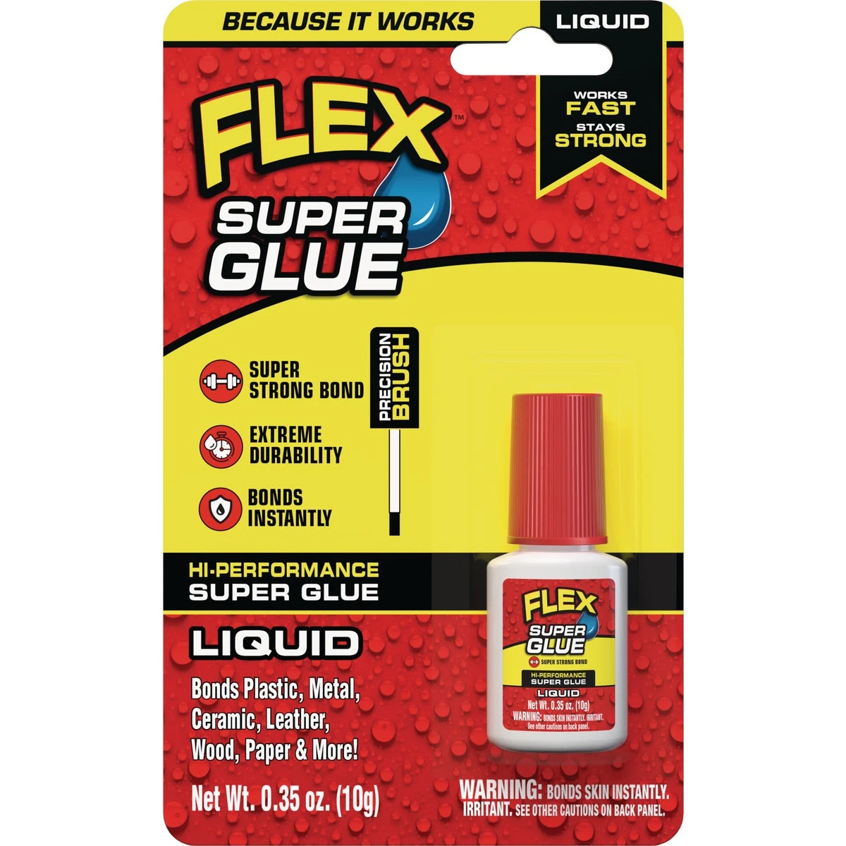 Flex Super Glue Liquid with Brush Top, 10g