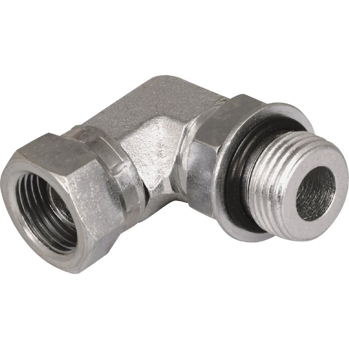 90 Degree Hydraulic Adapter, 5/8-In. Male 0-Ring Boss x 1/2-In. FP Swivel