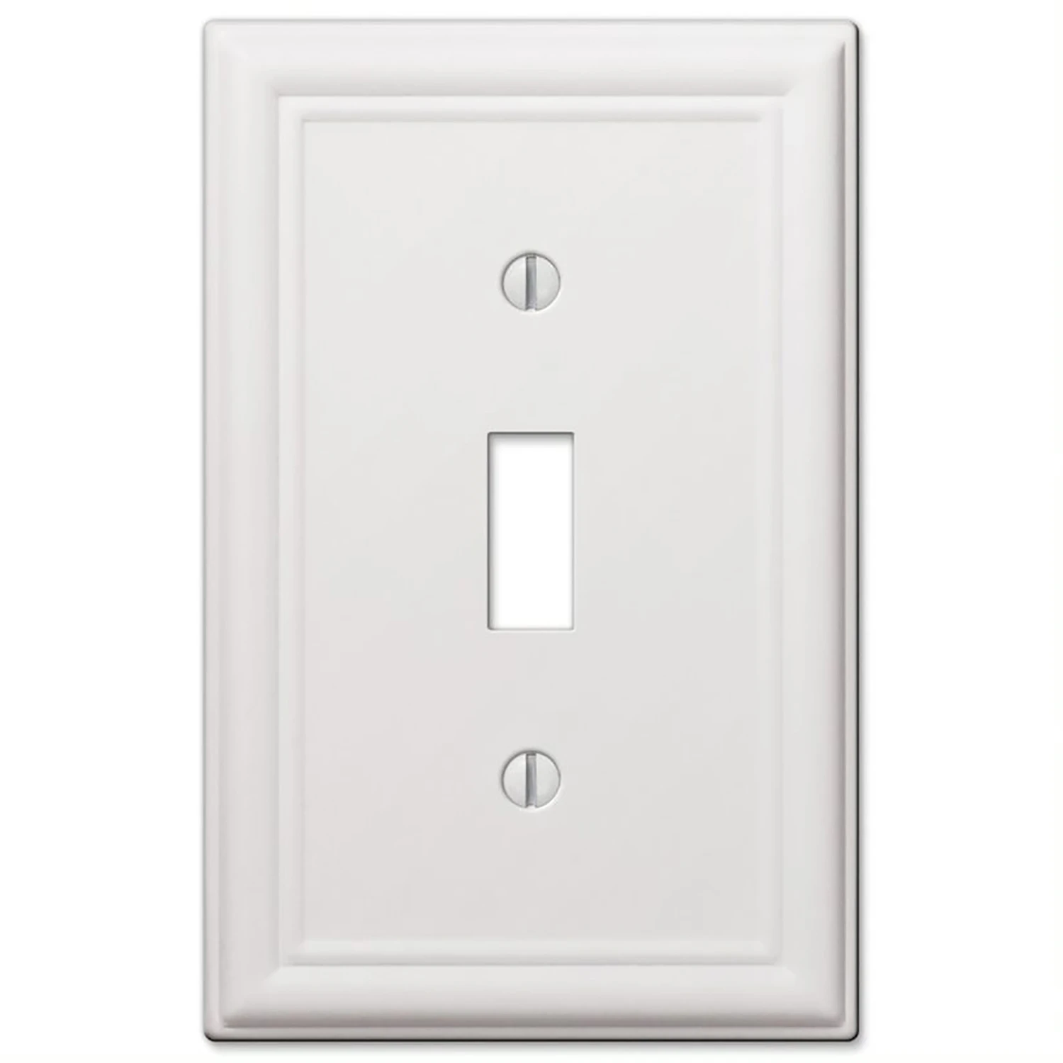 Chelsea Wall Plate, White, Steel, 1 Toggle