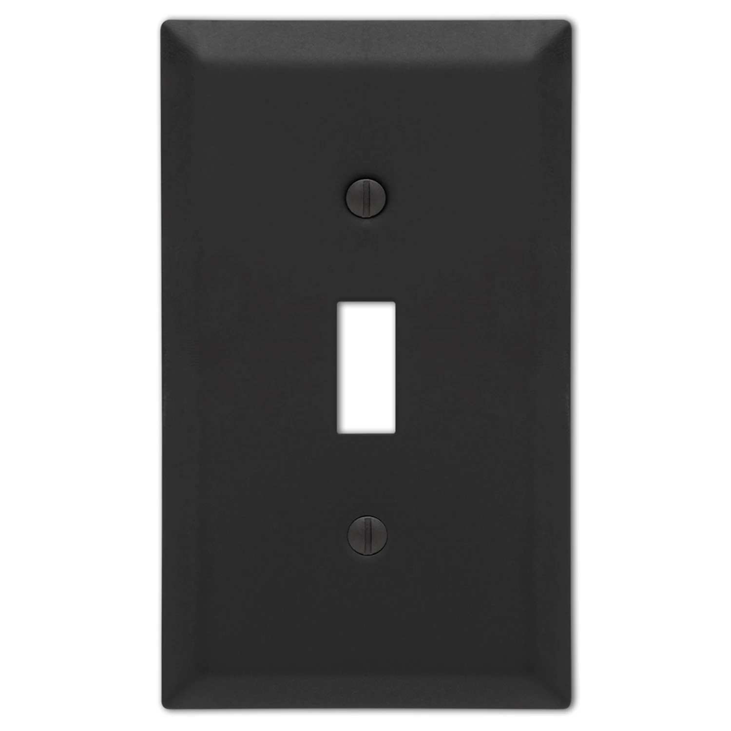 Century Wall Plate, Matte Black, Steel, 1 Toggle