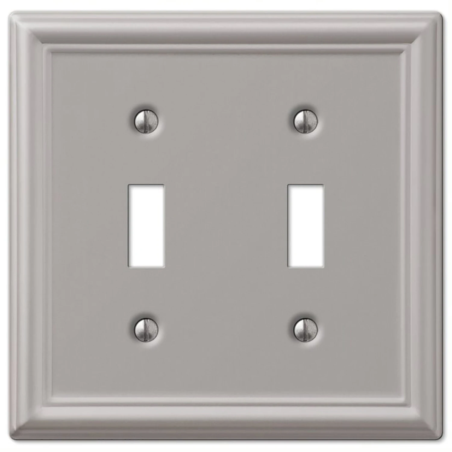 Chelsea Wall Plate, Brushed Nickel, Steel, 2 Toggle