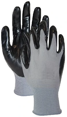 Extra Grip Glove, Nitrile Palm, Black & Gray, L