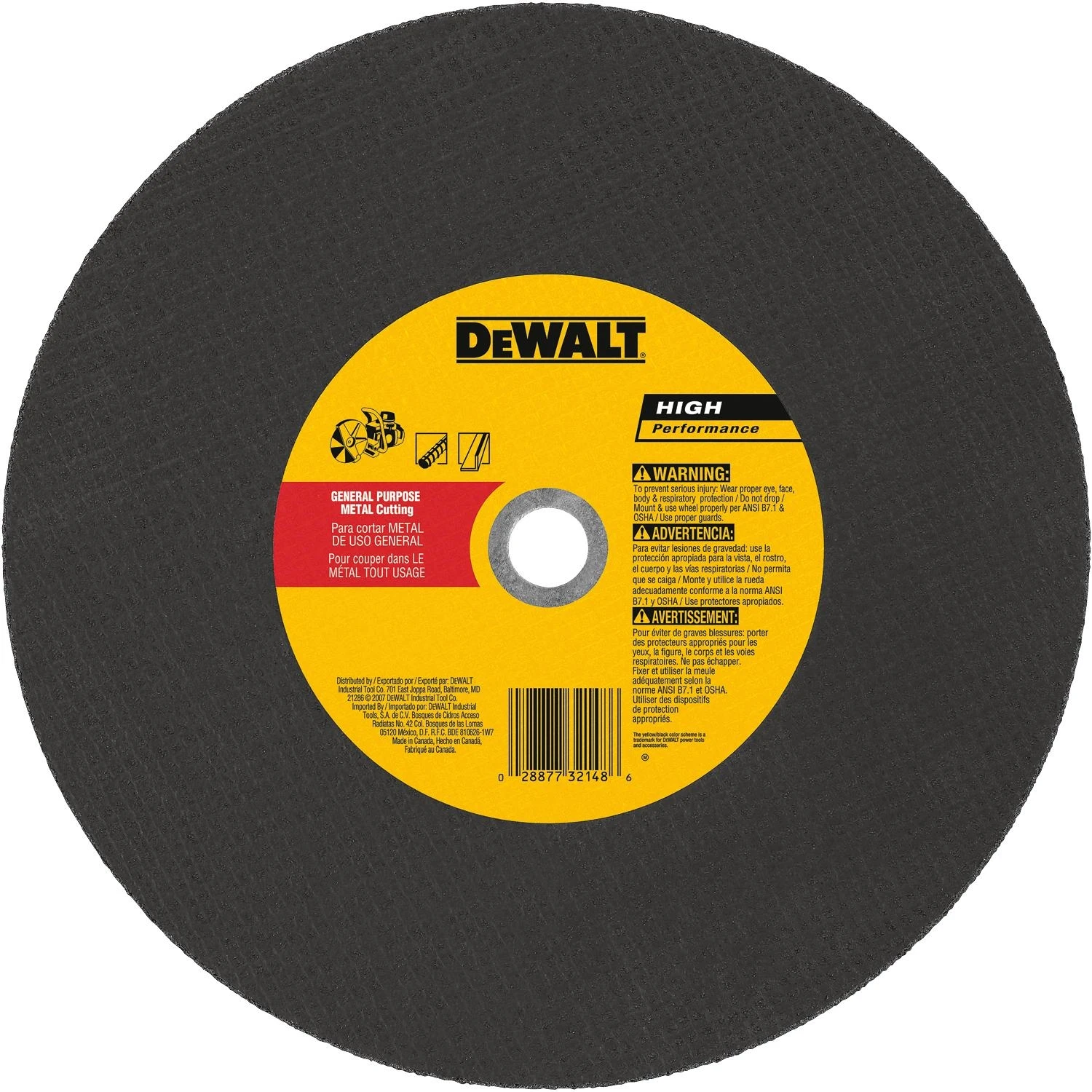 Abrasive Cut-Off Wheel, Aluminum Oxide, Type 1, 20 mm Arbor, 14 In.