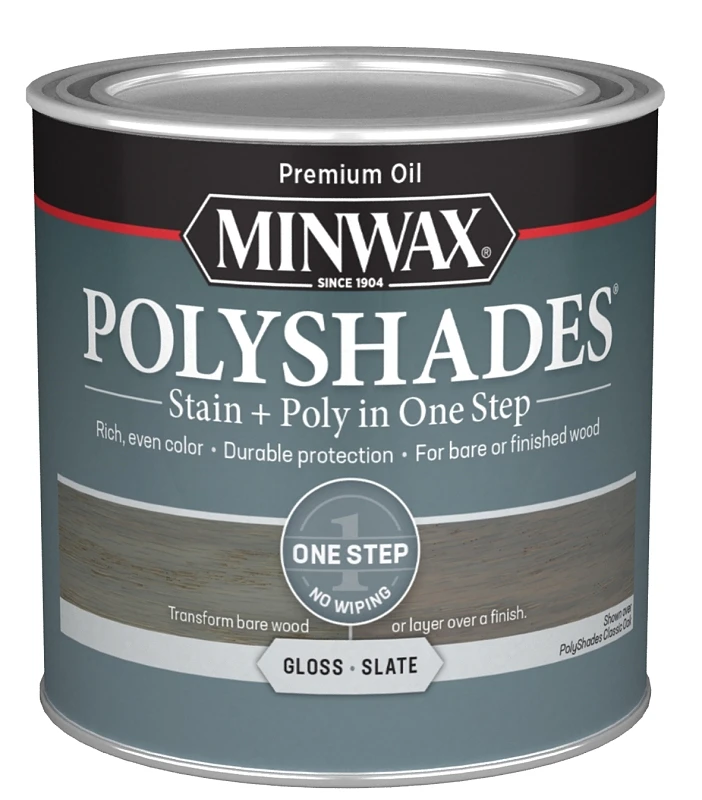 Polyshades Stain & Poly Finish, Gloss Slate, 1/2 Pt.