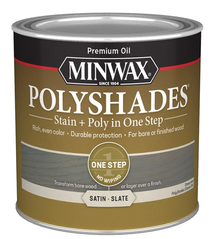 Polyshades Stain & Poly Finish, Satin Slate, 1/2 Pt.