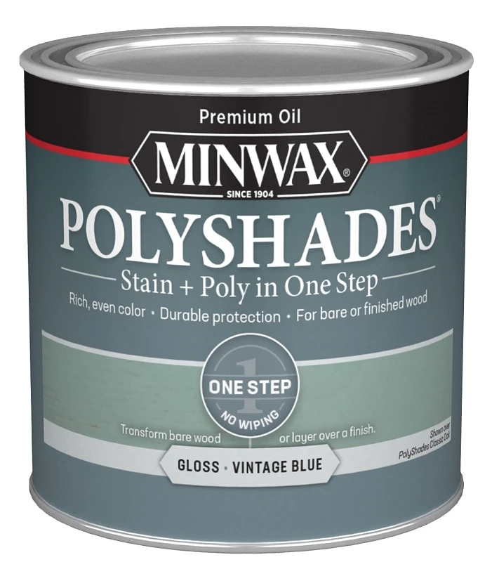 Polyshades Stain & Poly Finish, Gloss Vintage Blue, 1/2 Pt.