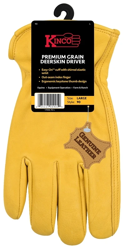 Women's Premium Grain Deerskin Driver Glove, Golden Color, S
