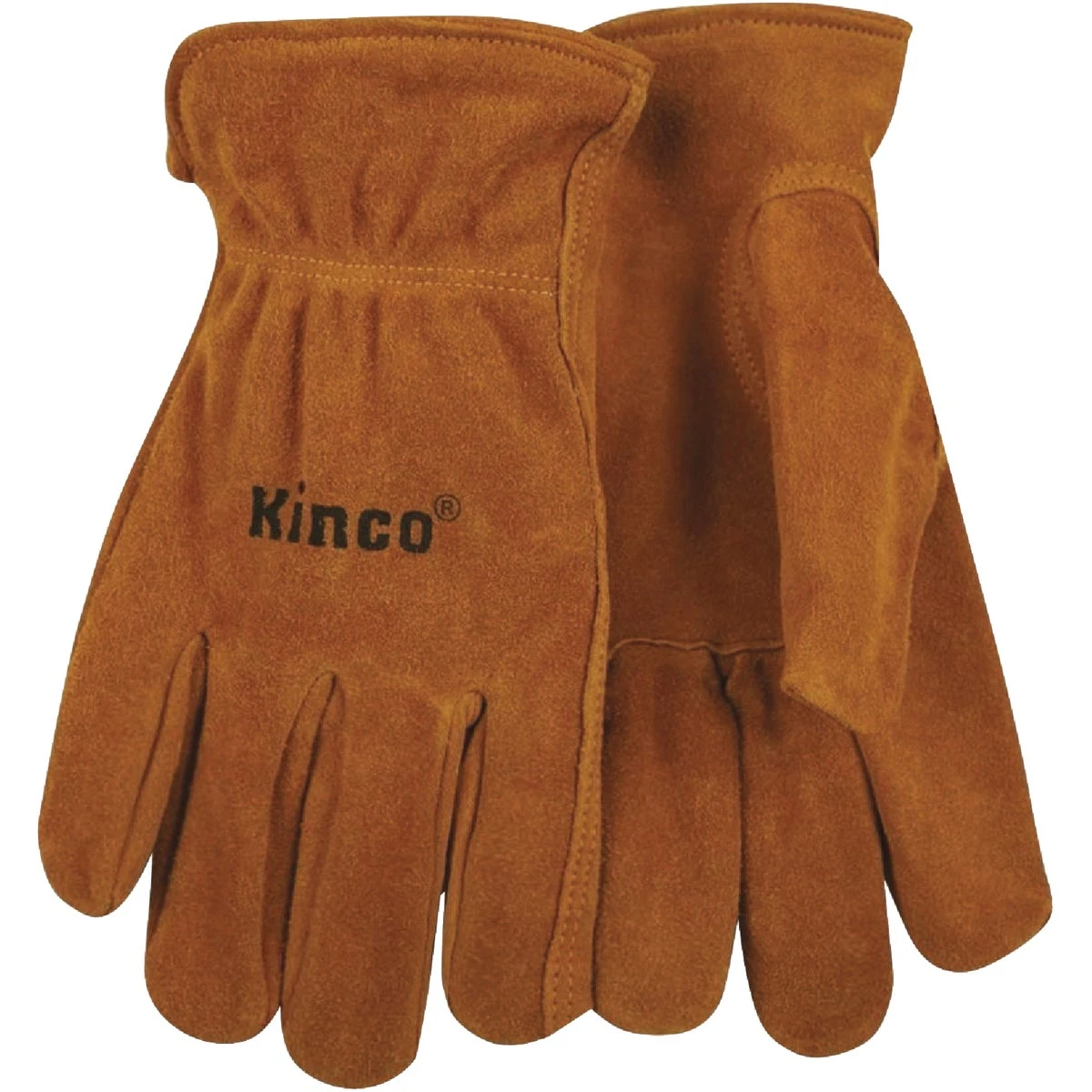 Full Suede Leather Cowhide Gloves, Golden, Men's XL