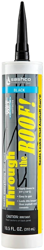 Elastomeric Roof Sealant, Co-Polymer Rubber, Black, 10.5-oz. Cartridge