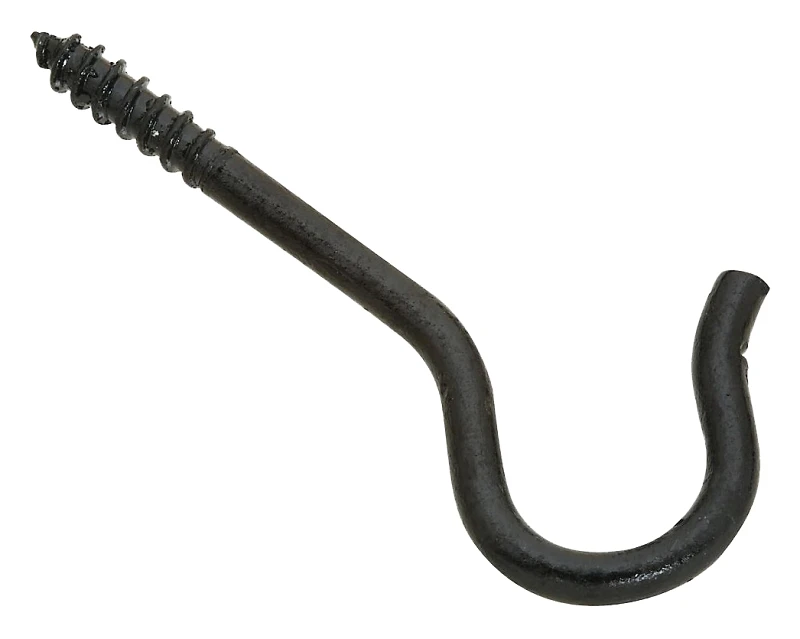 Ceiling Hooks, Black, 25-Lb. Load, 2.5 In., 3-Pk.