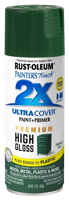 Painter's Touch 2X Spray Paint, High Gloss Emerald Isle, 12-oz.