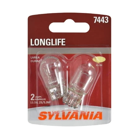 7443 Long Life Miniature Clear Bulb, 7443LL BP2, 2-Pk.