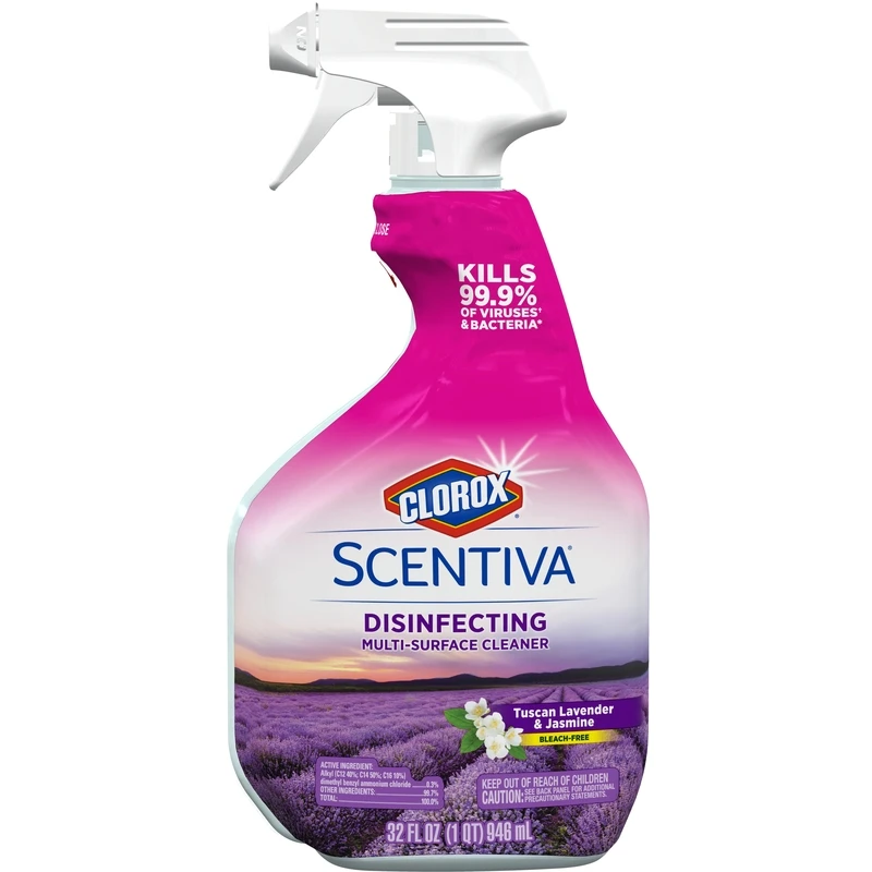 Scentiva Multi Surface Bathroom Cleaner, Tuscan Lavender & Jasmine Scent, 32 oz. Trigger Spray