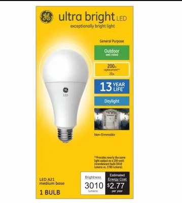 LED Bulb, A21, Ultra Bright, 5000 Kelvin, 3010 Lumens, 23 Watt