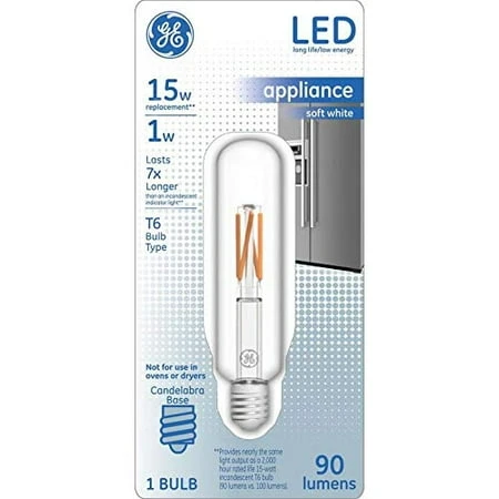 LED Appliance Light Bulb, Candelabra Base, 7 Watt Replaces 15 Watt