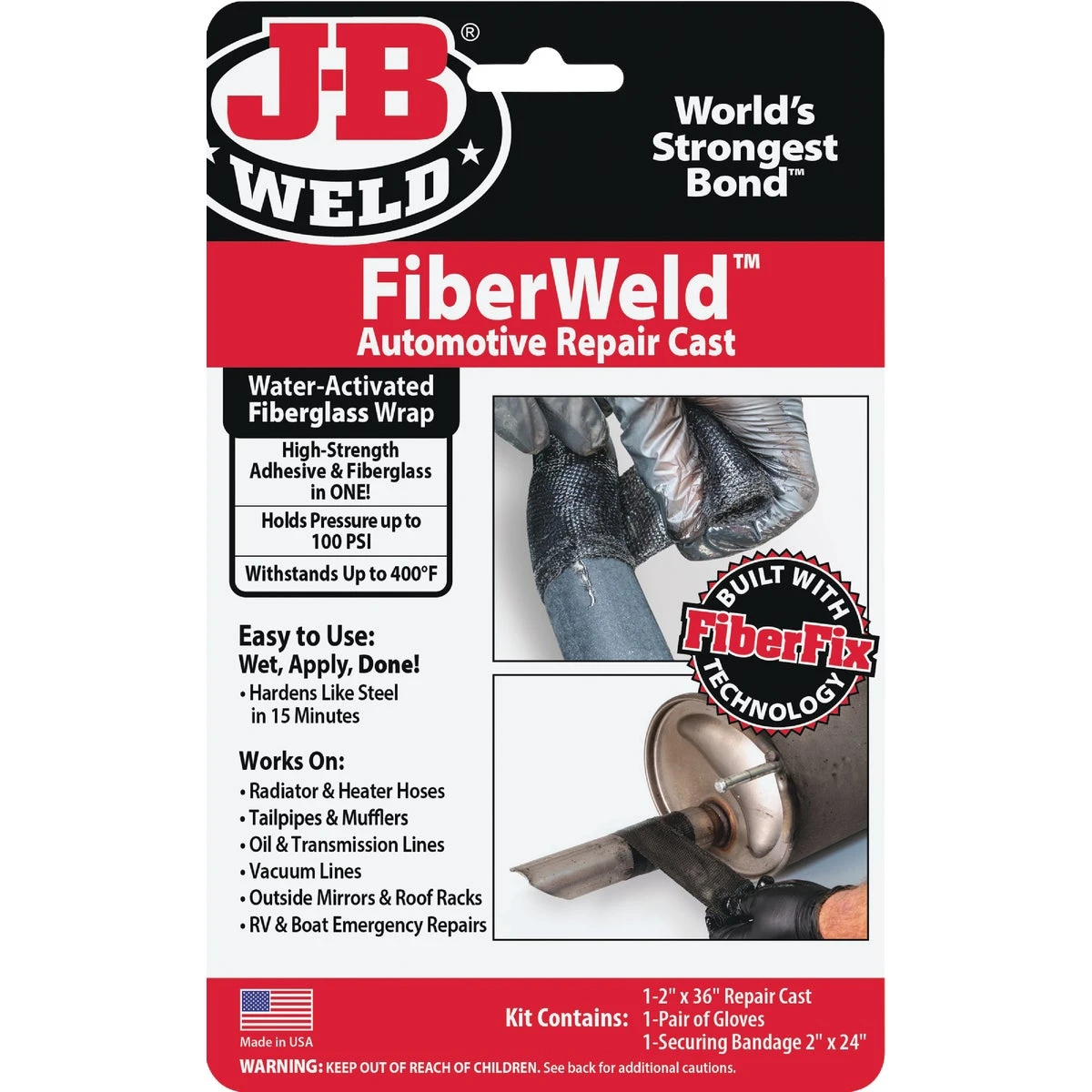 FiberWeld Automotive Fiberglass Wrap Repair Cast Kit