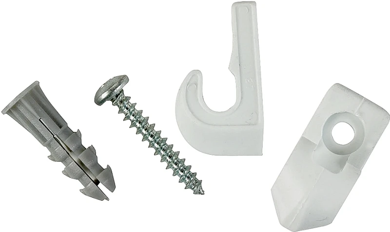 12-Pack White Down/Wall Clips