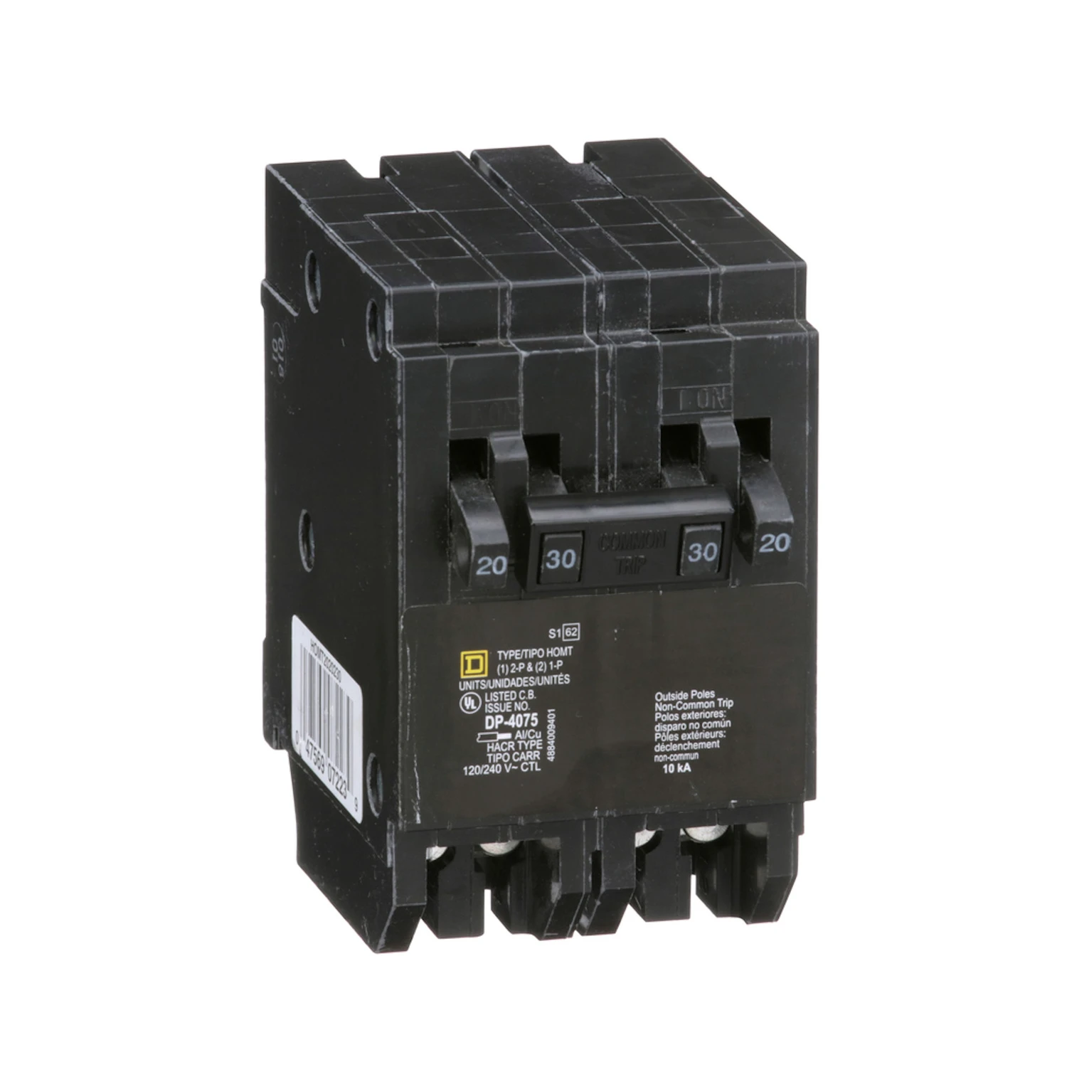Homeline Double Pole Combination Tandem Circuit Breaker, 20-Amp & 30-Amp