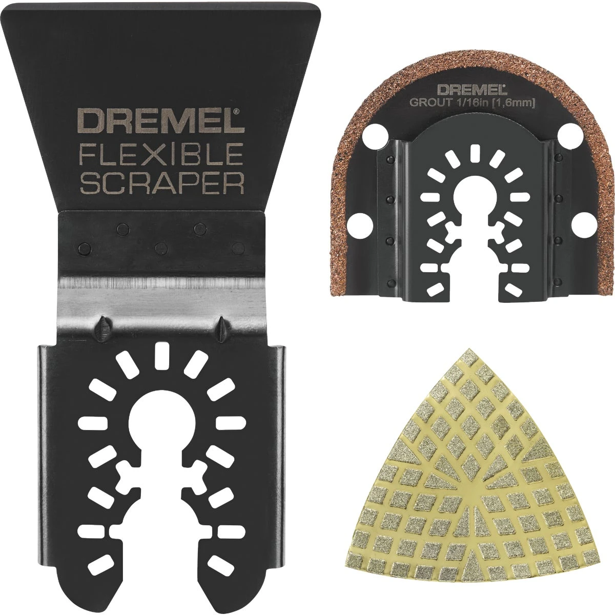 Universal Dual Interface Oscillating Grout and Tile Blades, 3-Pk.