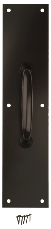 Door Pull Plate, Oil Rubbed Bronze, 3-1/2 x 15 In.
