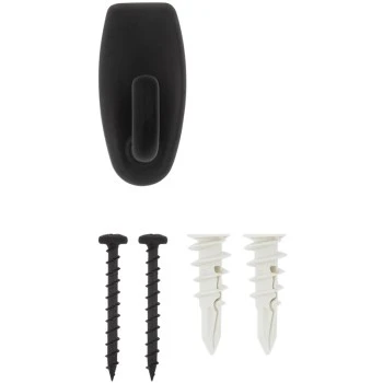 Snap Wall Hook, Black, 50-Lb. Load