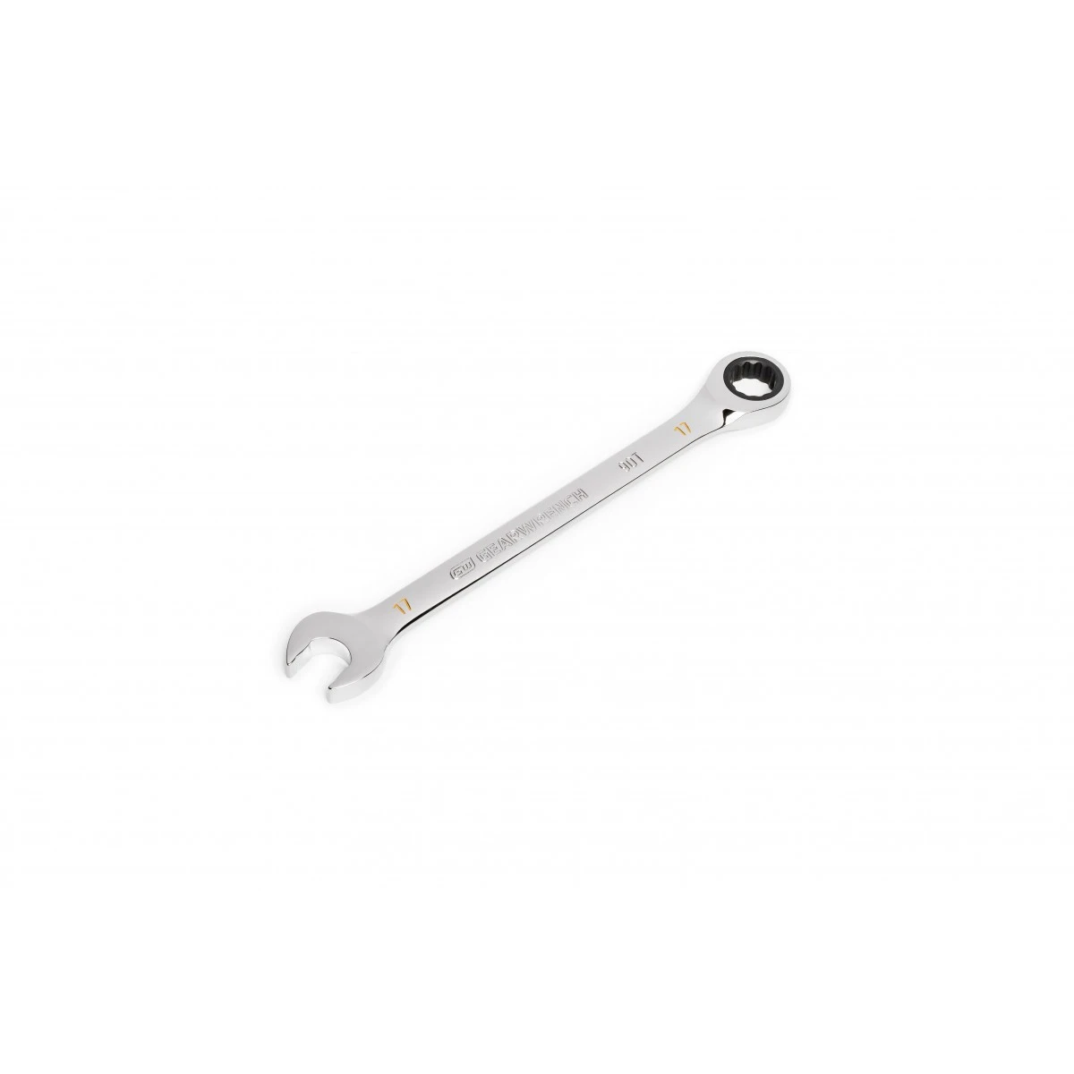 Combination Ratcheting Wrench, 90-Tooth, 12-Point, 17 mm