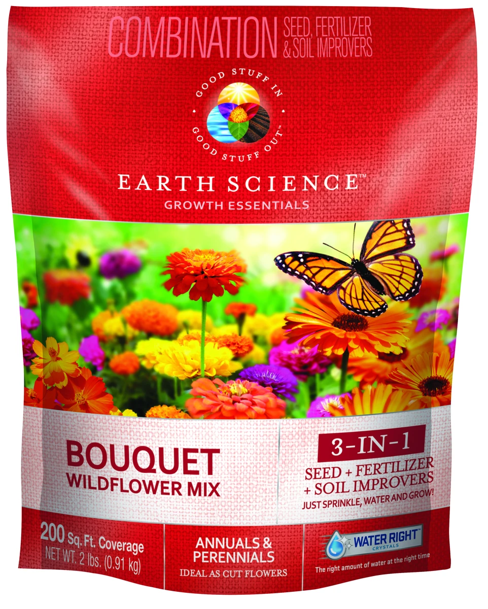 Growth Essentials Bouquet Wildflower Mix, Covers 200 Sq. Ft., 2 Lbs.