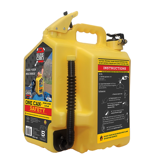 Safety Diesel Can, Flexible Spout, 5 Gallons