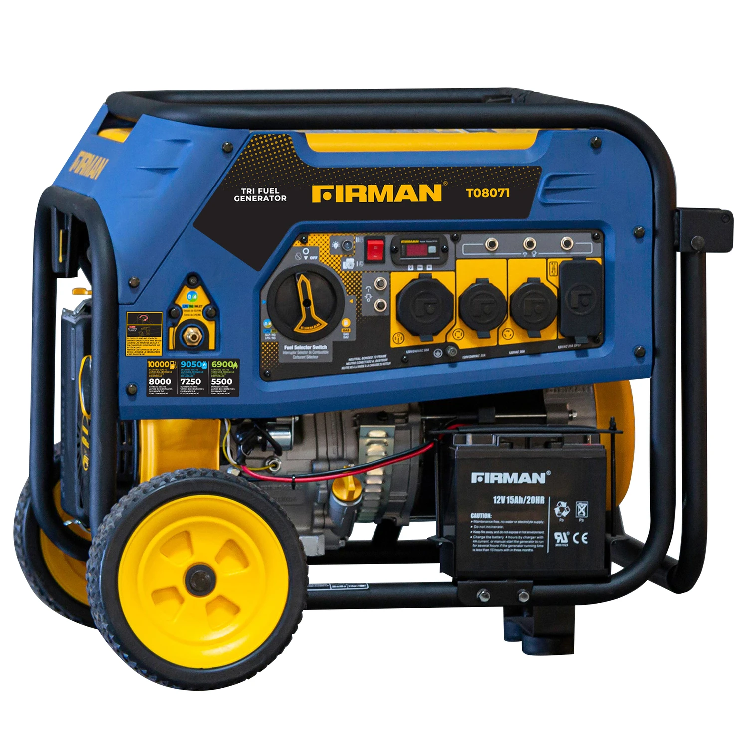 Tri-Fuel Generator, 10000-Watt Running Power