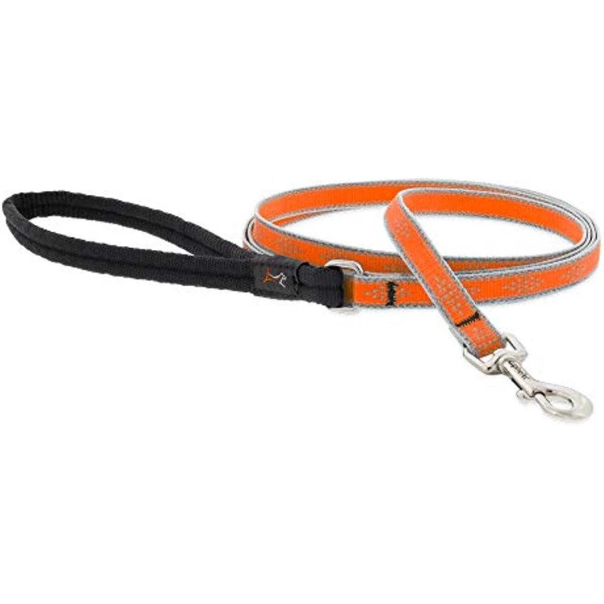 Dog Leash, Reflective Orange Diamond Pattern, 1/2-In. x 6-Ft.